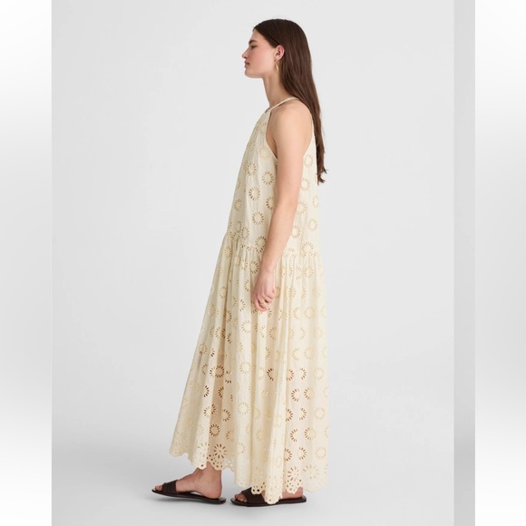 Madewell Aubriella Dress Embroidered Drop-Waist Maxi Dress Floral Eyelet XS NEW - Picture 3 of 14